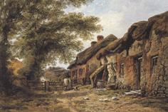 William Pitt Old Cottages at Stoborough,Dorset (mk37) Sweden oil painting art